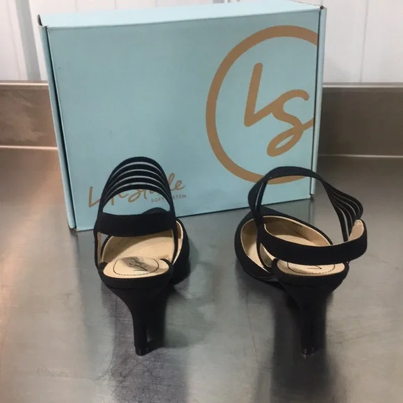 Life Stride Black Strappy Pointed-Toe Heels - Picture 4 of 5